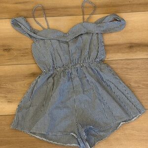 Black and White Gingham romper